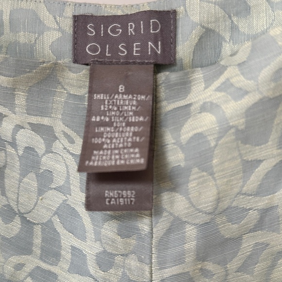 Sigrid Olsen Silk Linen Blend Pants Fully Lined Floral Pattern - Picture 4 of 15